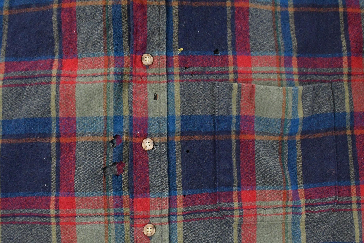 Vintage 1990s Pendleton Distressed Wool Plaid Button Up Flannel Shirt Men's 2XL Tall from propervintagecanada