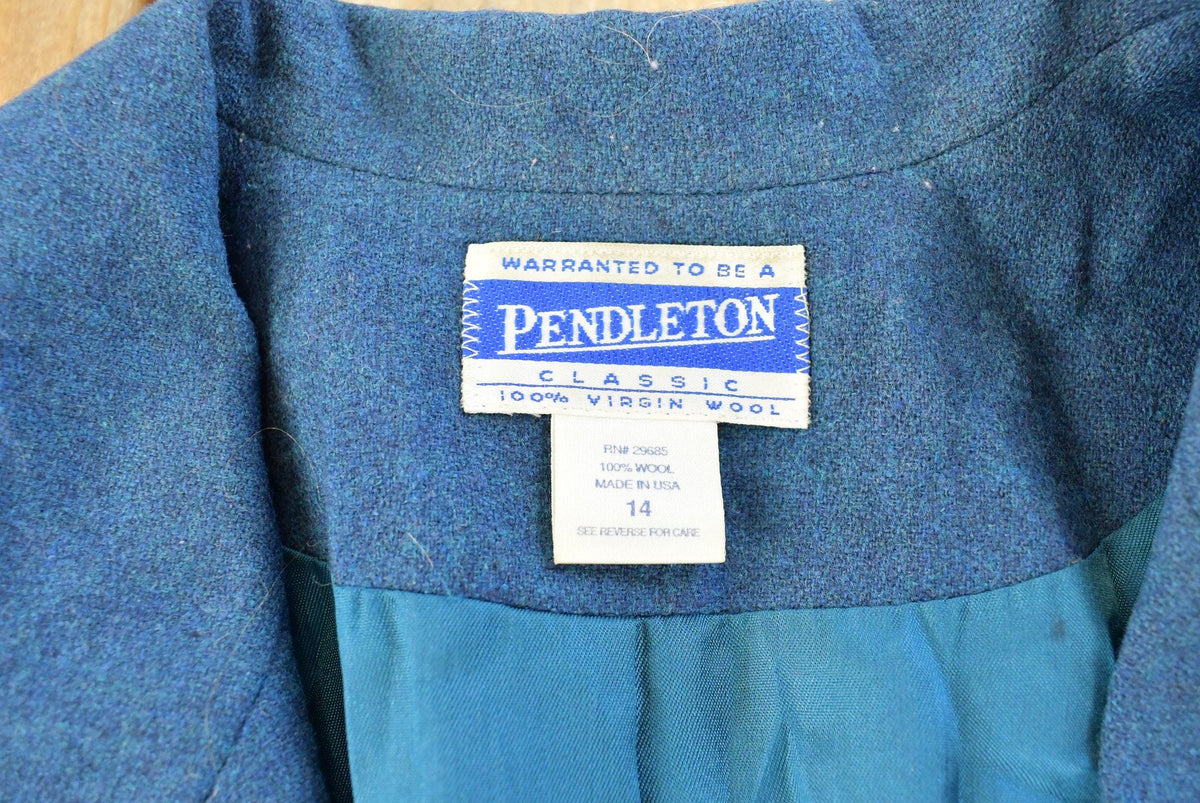 Vintage 1990s Pendleton Plaid Button Up Blazer Women's L from propervintagecanada