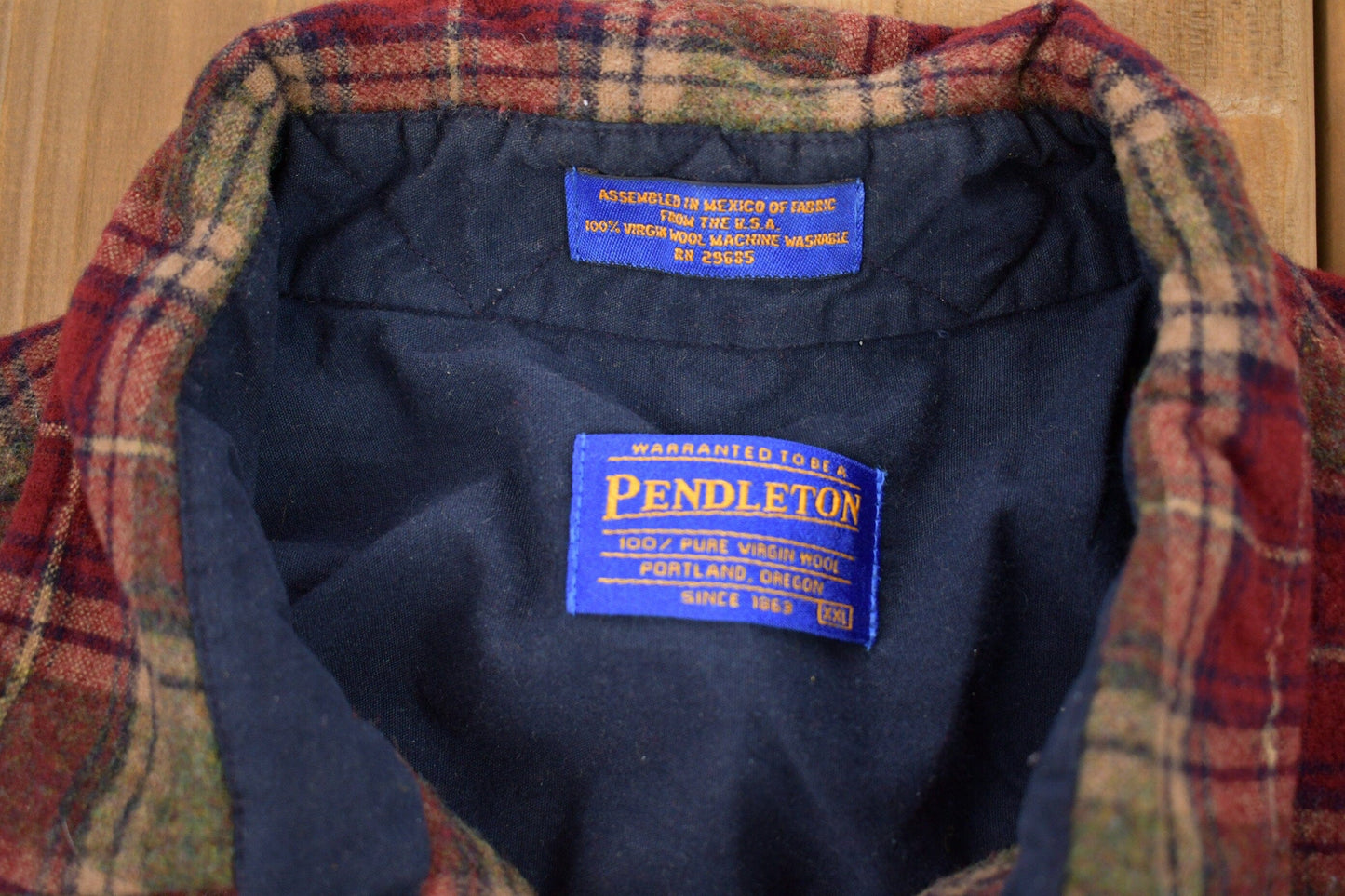 Vintage 1990s Pendleton Plaid Button Up Board Shirt Men's 2XL from propervintagecanada