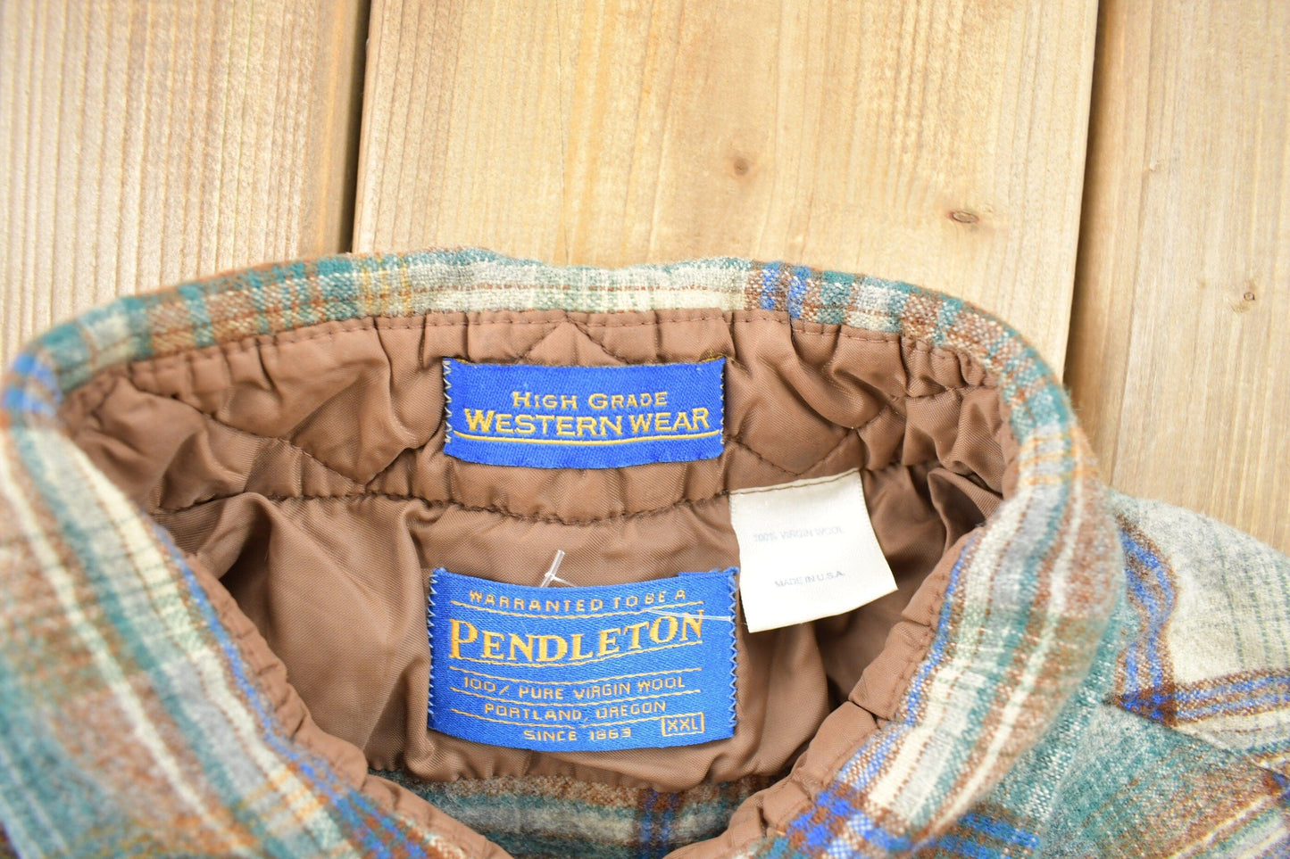Vintage 1990s Pendleton Plaid Button Up Board Shirt Men's XL from propervintagecanada