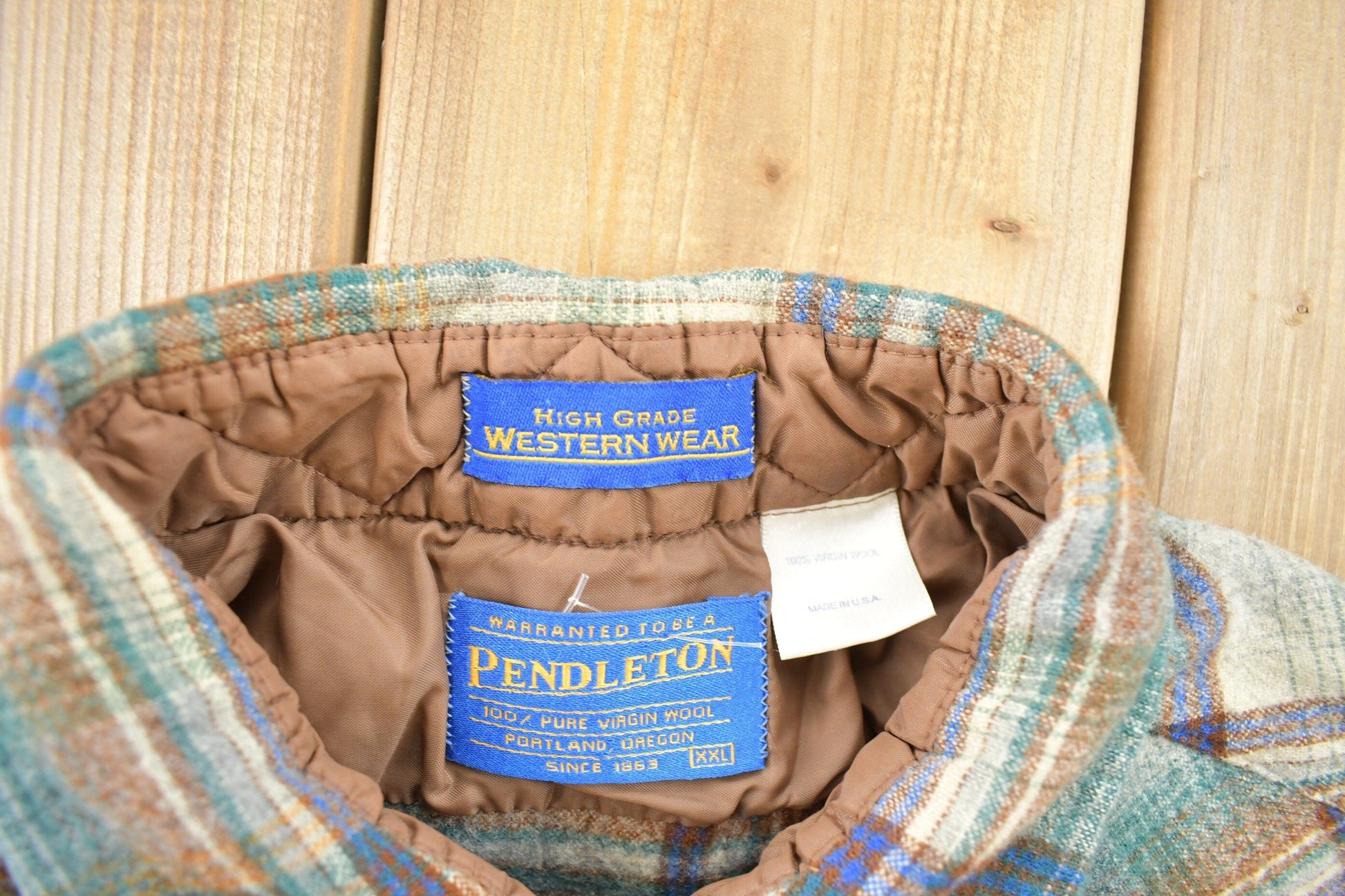 Vintage 1990s Pendleton Plaid Button Up Board Shirt Men's XL from propervintagecanada