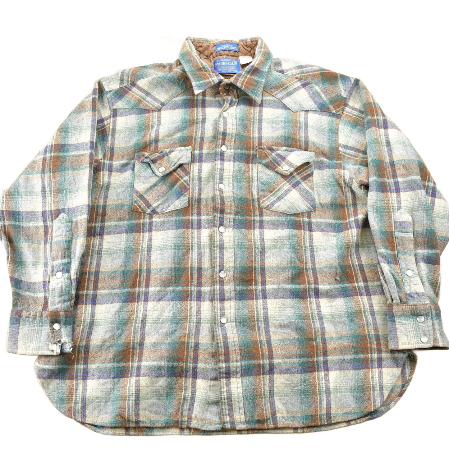Vintage 1990s Pendleton Plaid Button Up Board Shirt Men's XL from propervintagecanada