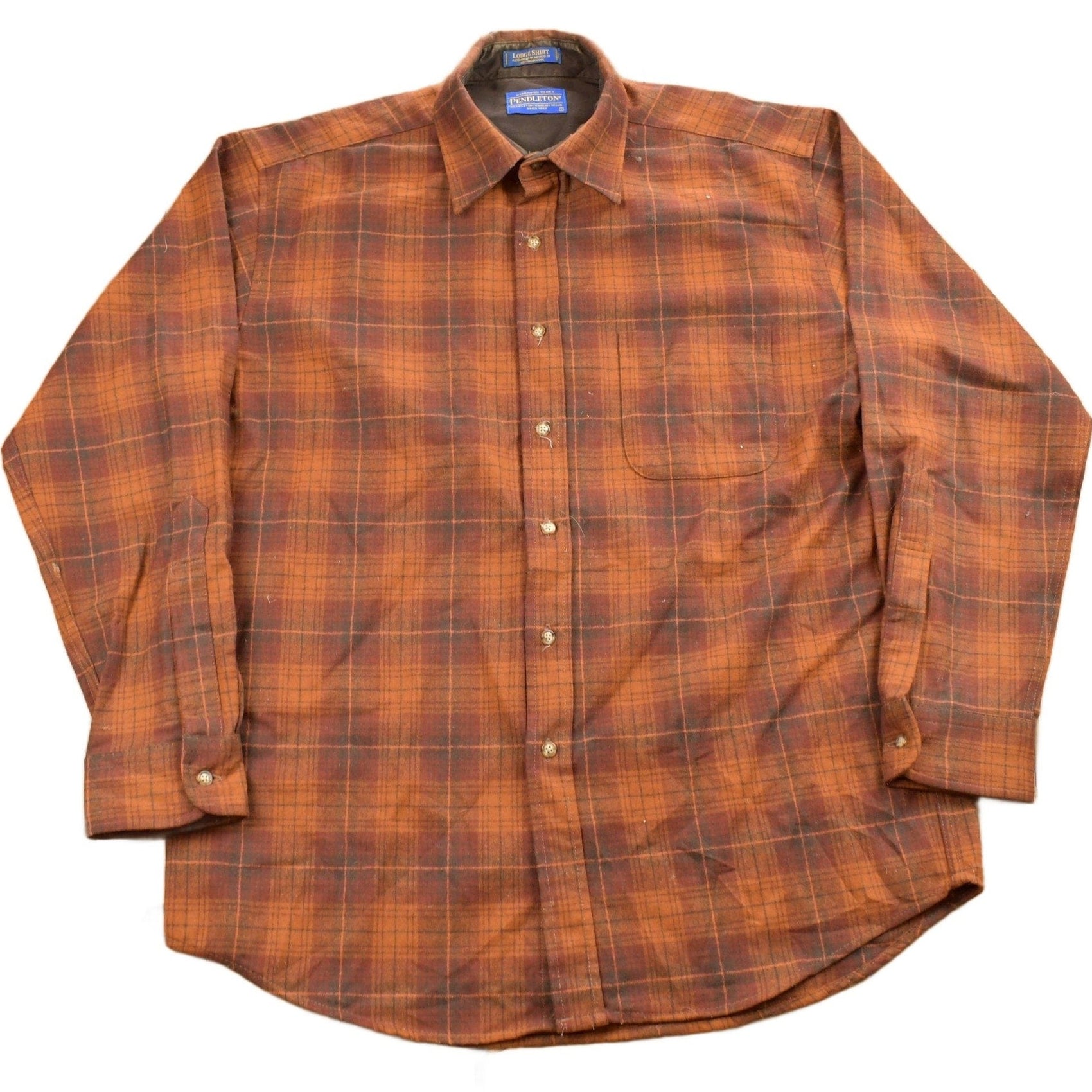Vintage 1990s Pendleton Plaid Button Up Lodge Shirt Men's Large from propervintagecanada