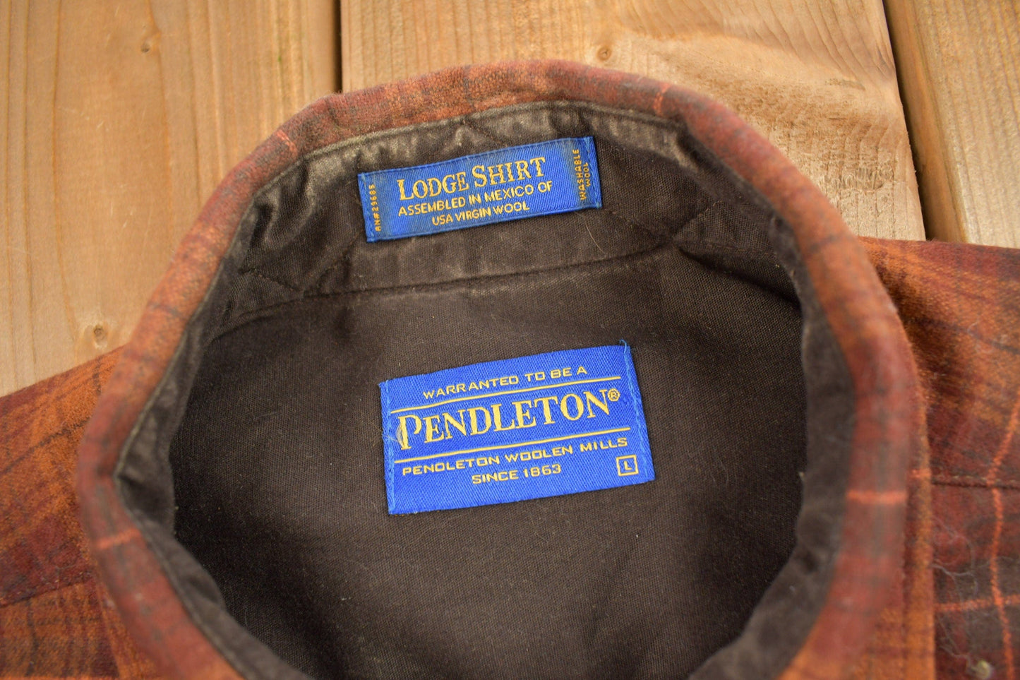 Vintage 1990s Pendleton Plaid Button Up Lodge Shirt Men's Large from propervintagecanada