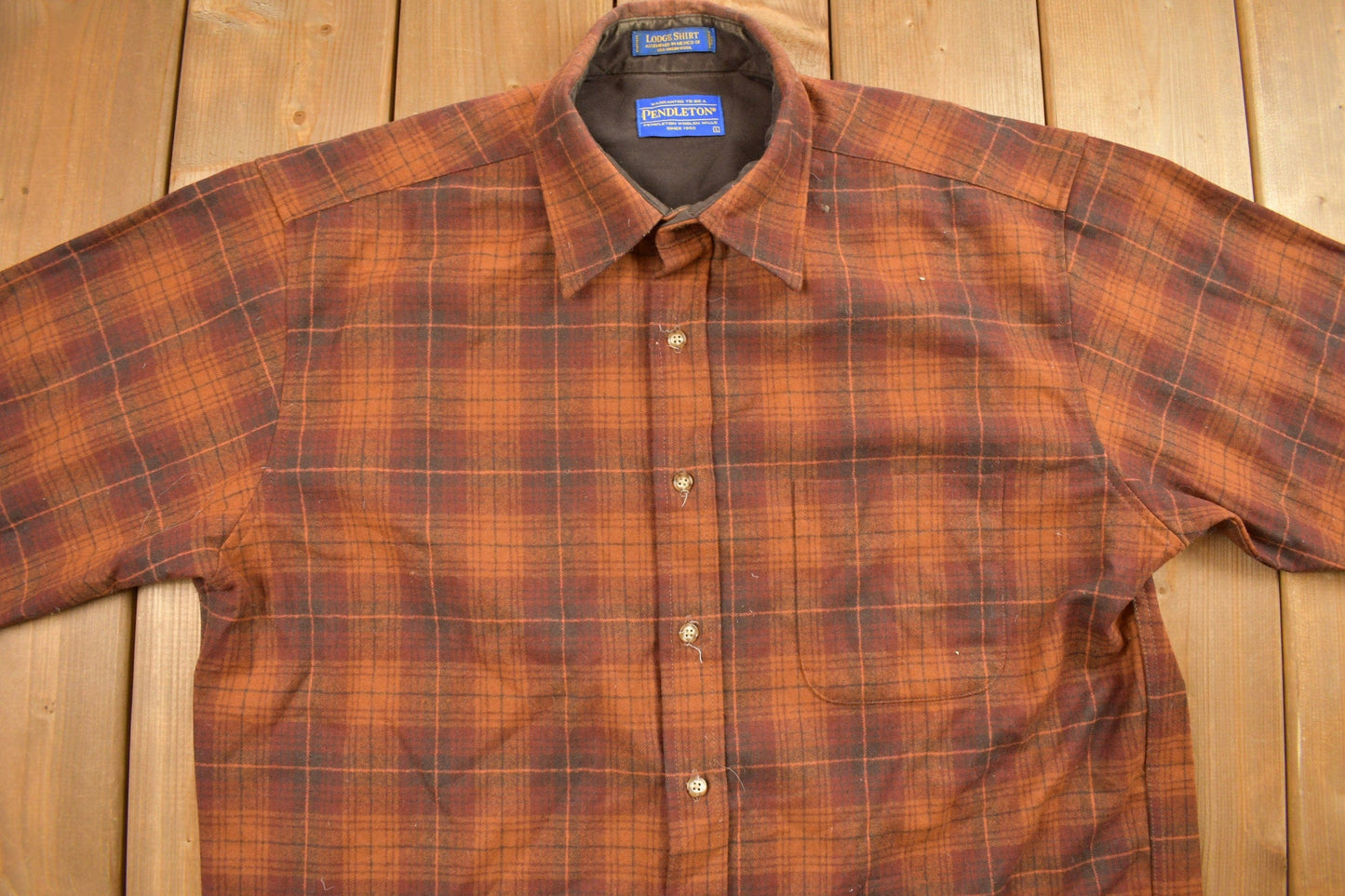 Vintage 1990s Pendleton Plaid Button Up Lodge Shirt Men's Large from propervintagecanada