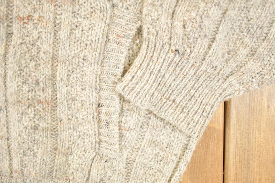 Vintage 1990s Pendleton Wool Cable Knit Zip Up Crewneck Sweater Men's XXL from propervintagecanada