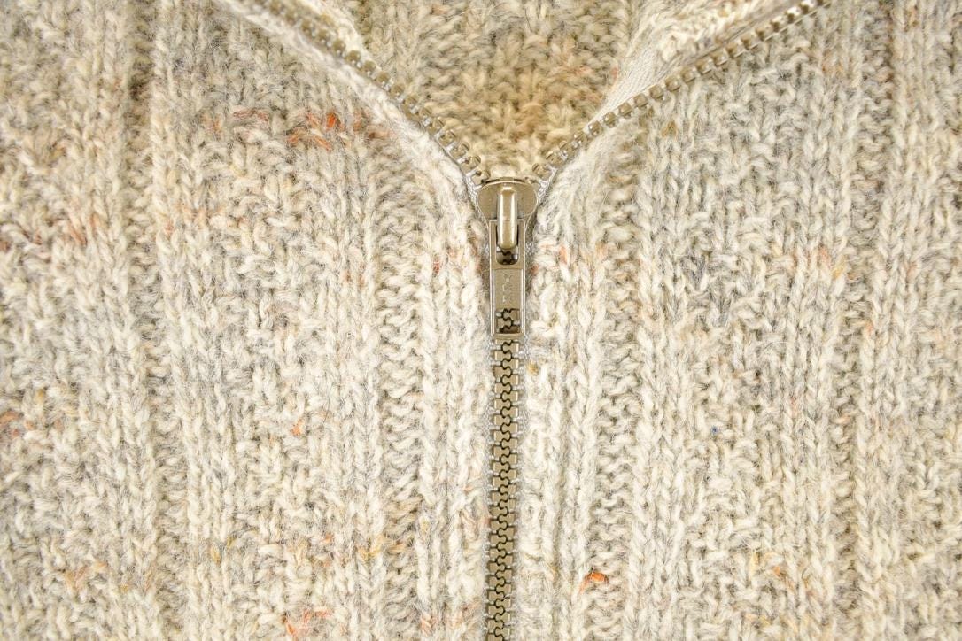 Vintage 1990s Pendleton Wool Cable Knit Zip Up Crewneck Sweater Men's XXL from propervintagecanada