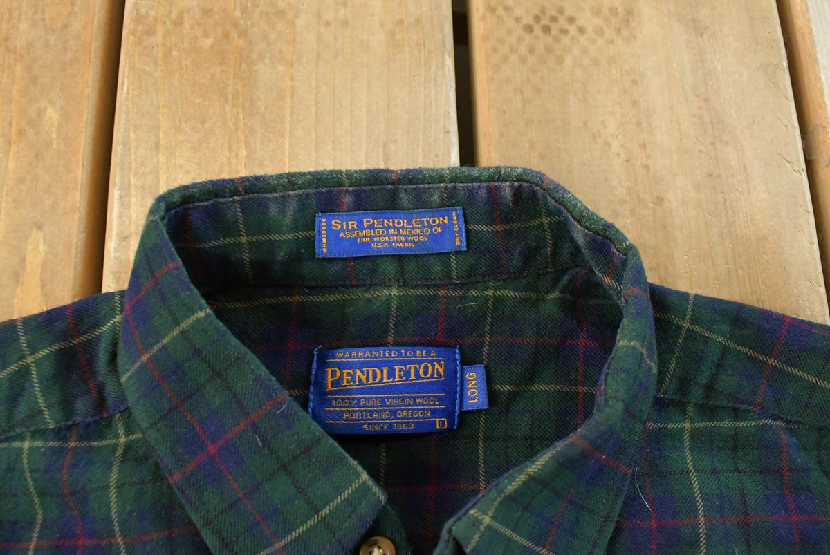 Vintage 1990s Pendleton Wool Flannel Button Up Shirt Men's Large Long from propervintagecanada