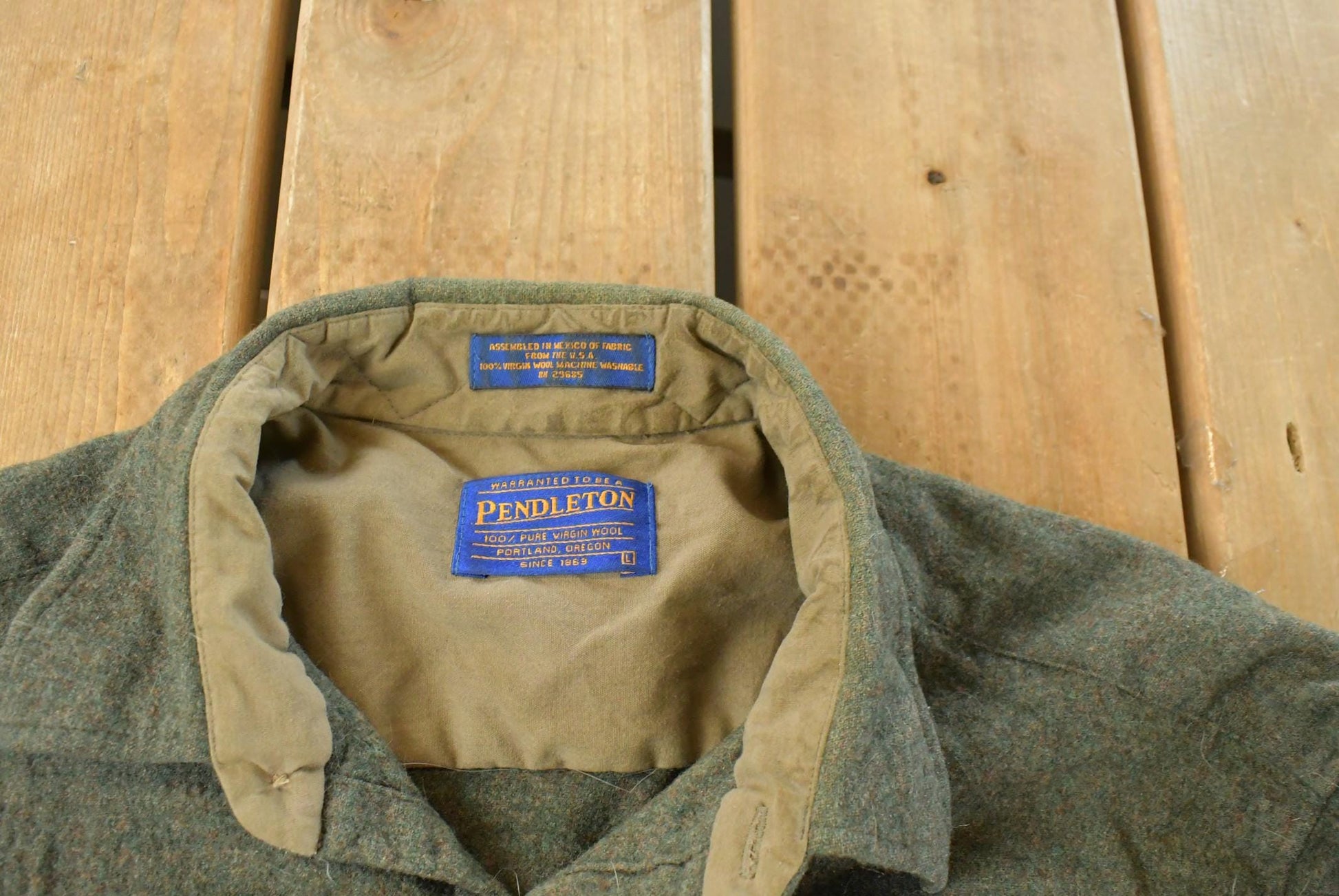 Vintage 1990s Pendleton Wool Flannel Trail Shirt Men's Large from propervintagecanada
