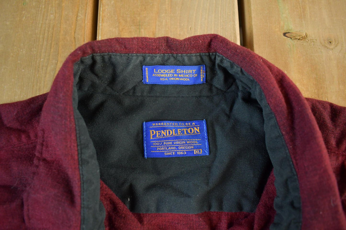 Vintage 1990s Pendleton Wool Plaid Button Up Shirt Men's XL from propervintagecanada