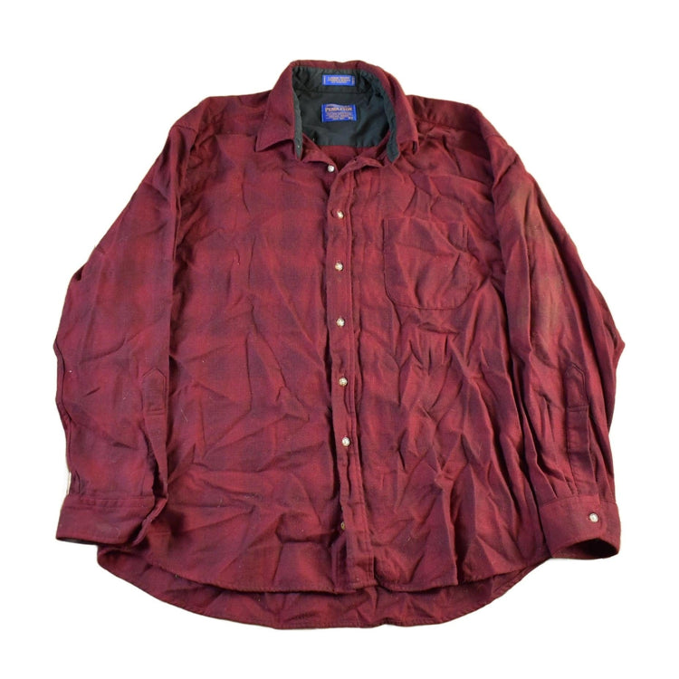 Vintage 1990s Pendleton Wool Plaid Button Up Shirt Men's XL from propervintagecanada