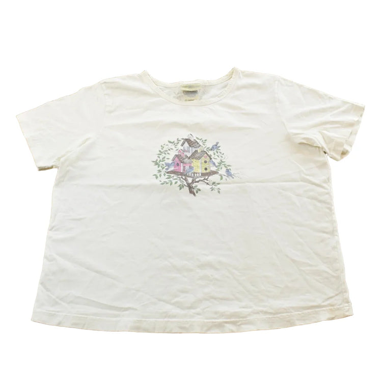 Vintage 1990s Penmans Floral Birds T-Shirt Women's XL from propervintagecanada