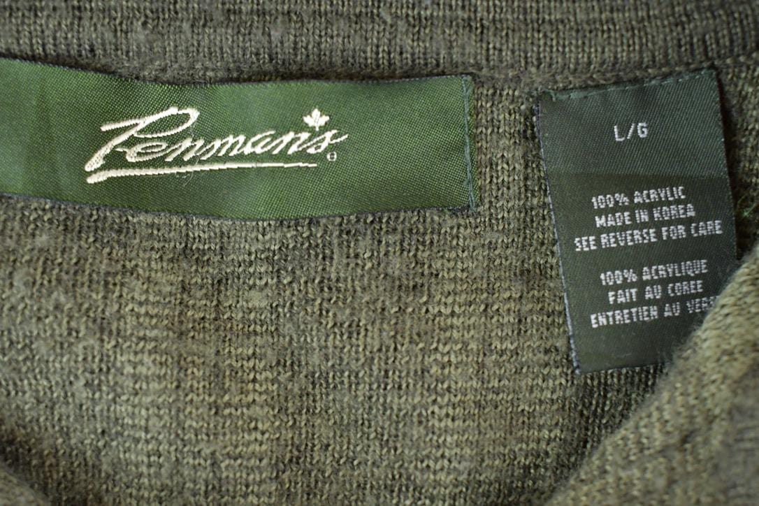Vintage 1990s Penmans Knit Collared Crewneck Sweater Men's Large from propervintagecanada