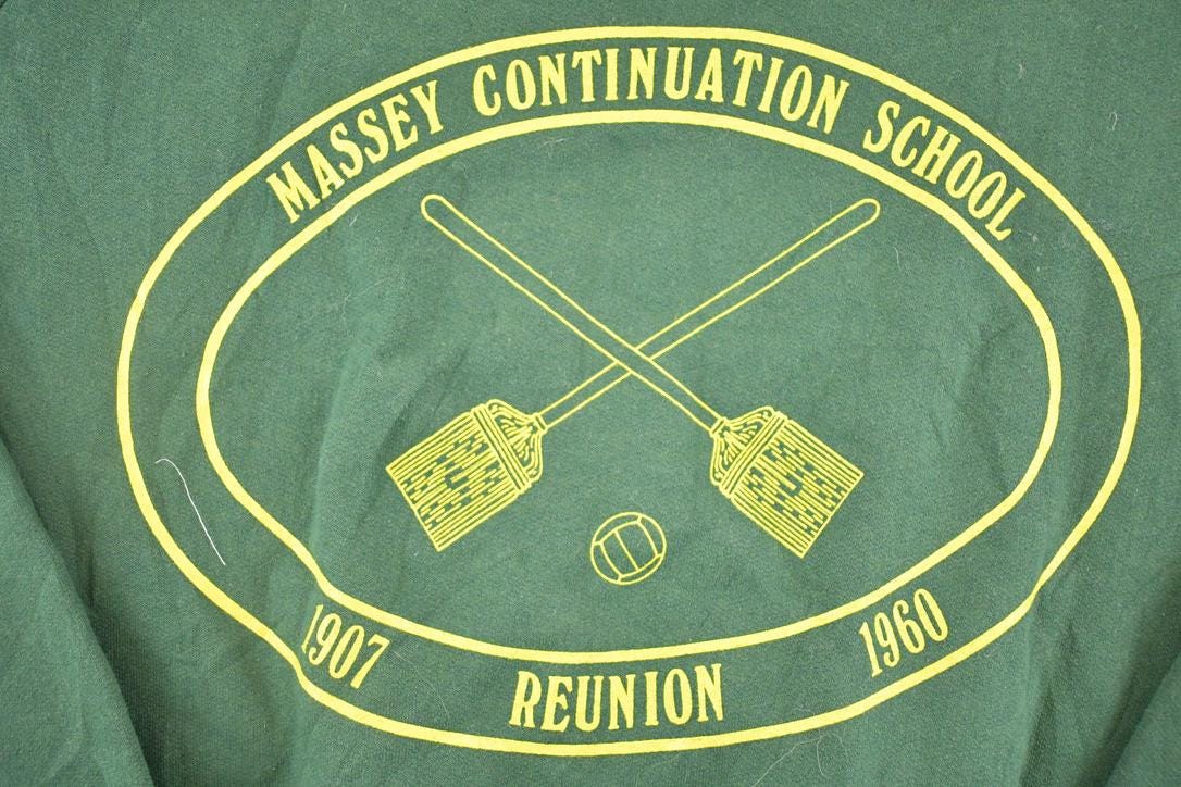 Vintage 1990s Penmans Massey Continuation School Souvenir Crewneck Sweatshirt Men's L from propervintagecanada