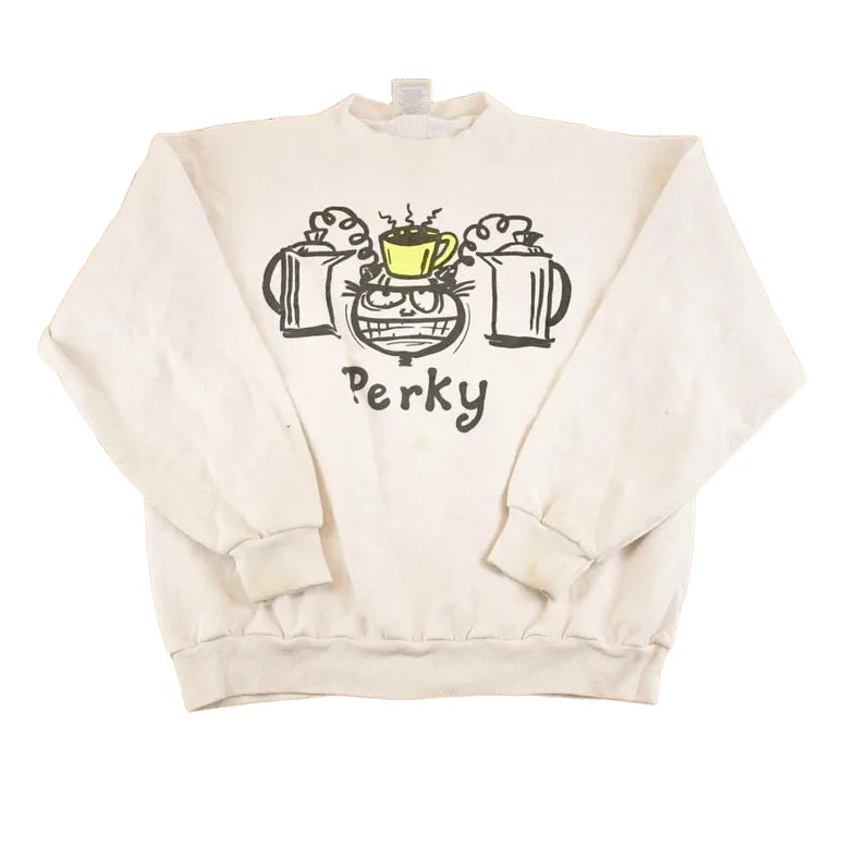 Vintage 1990s Perky Coffee Souvenir Crewneck Sweatshirt Mens M from propervintagecanada