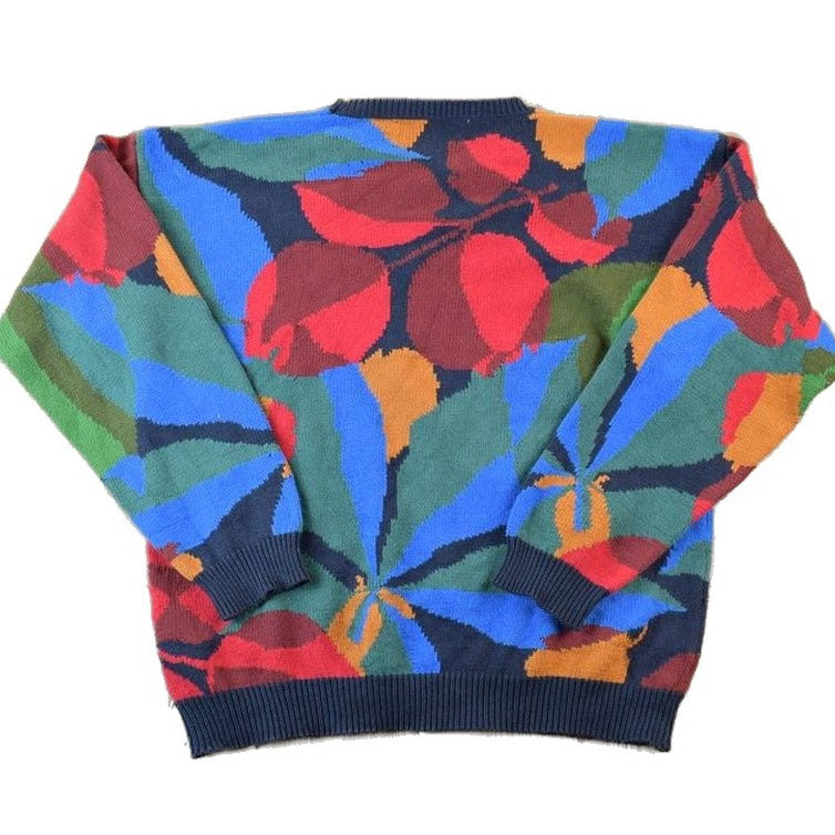 Vintage 1990s Perry Ellis Abstract Knit Crewneck Sweater Men's Small from propervintagecanada