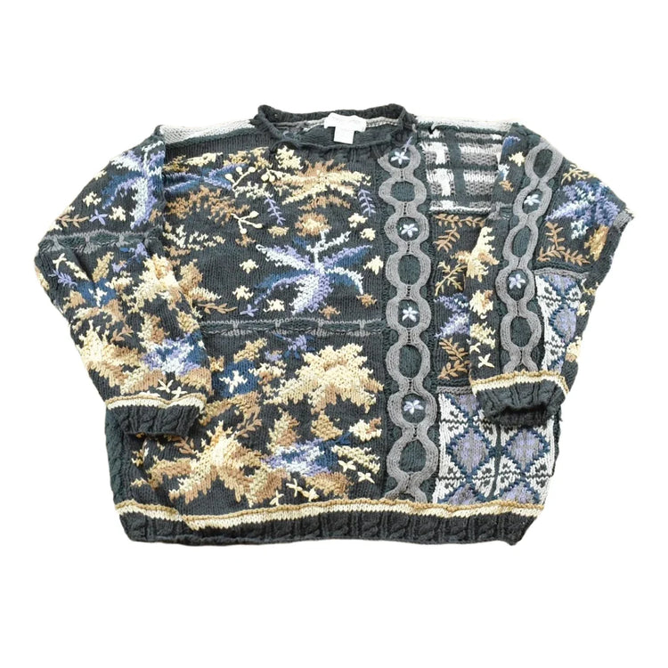 Vintage 1990s Petite Sophisticate 3D Textured Knit Sweater Women's L from propervintagecanada