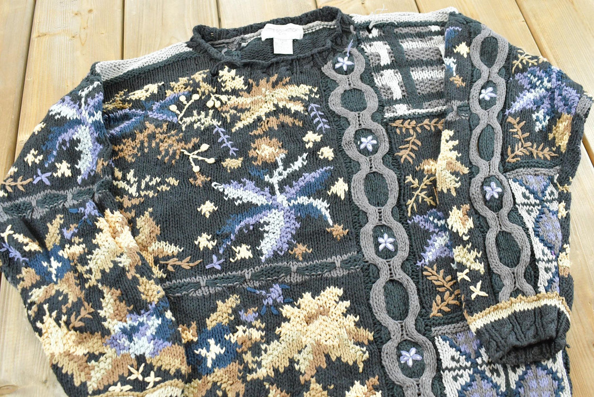 Vintage 1990s Petite Sophisticate 3D Textured Knit Sweater Women's L from propervintagecanada