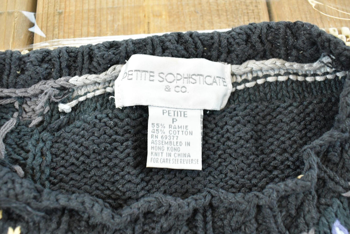 Vintage 1990s Petite Sophisticate 3D Textured Knit Sweater Women's L from propervintagecanada