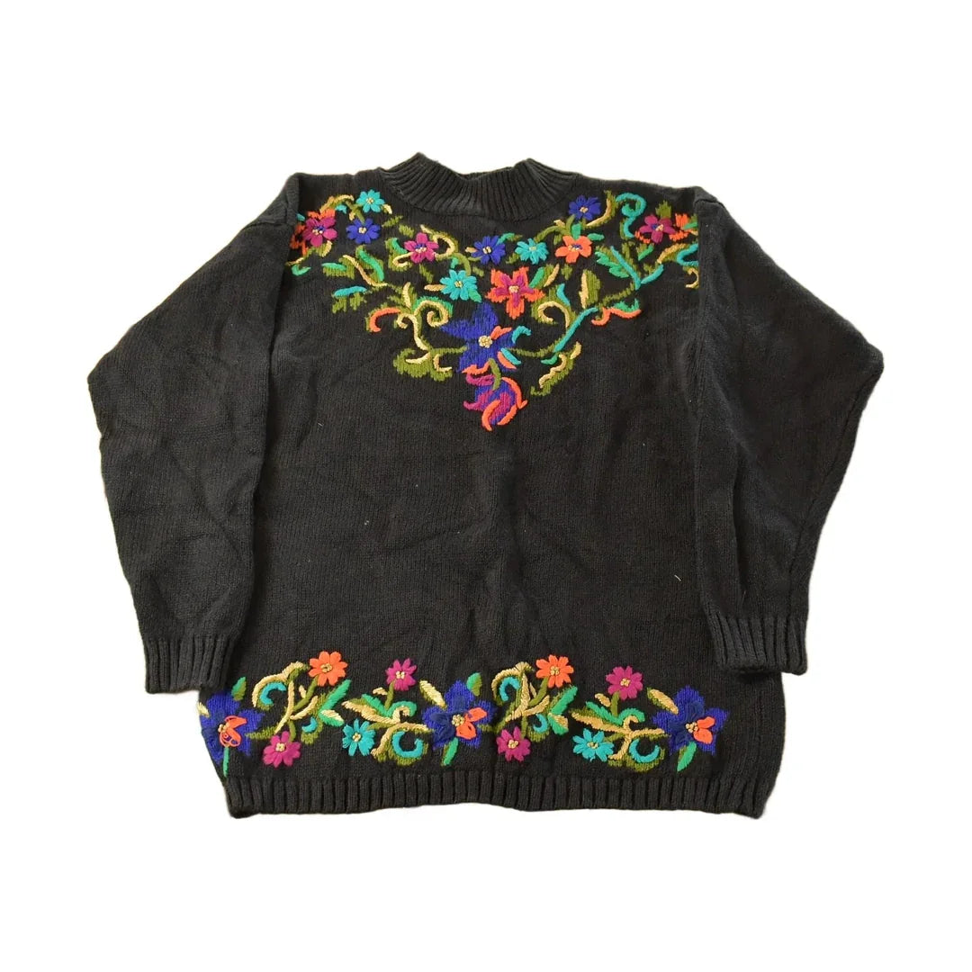 Vintage 1990s Petite Sophisticate Knit Mock Neck Sweater Women's Small from propervintagecanada