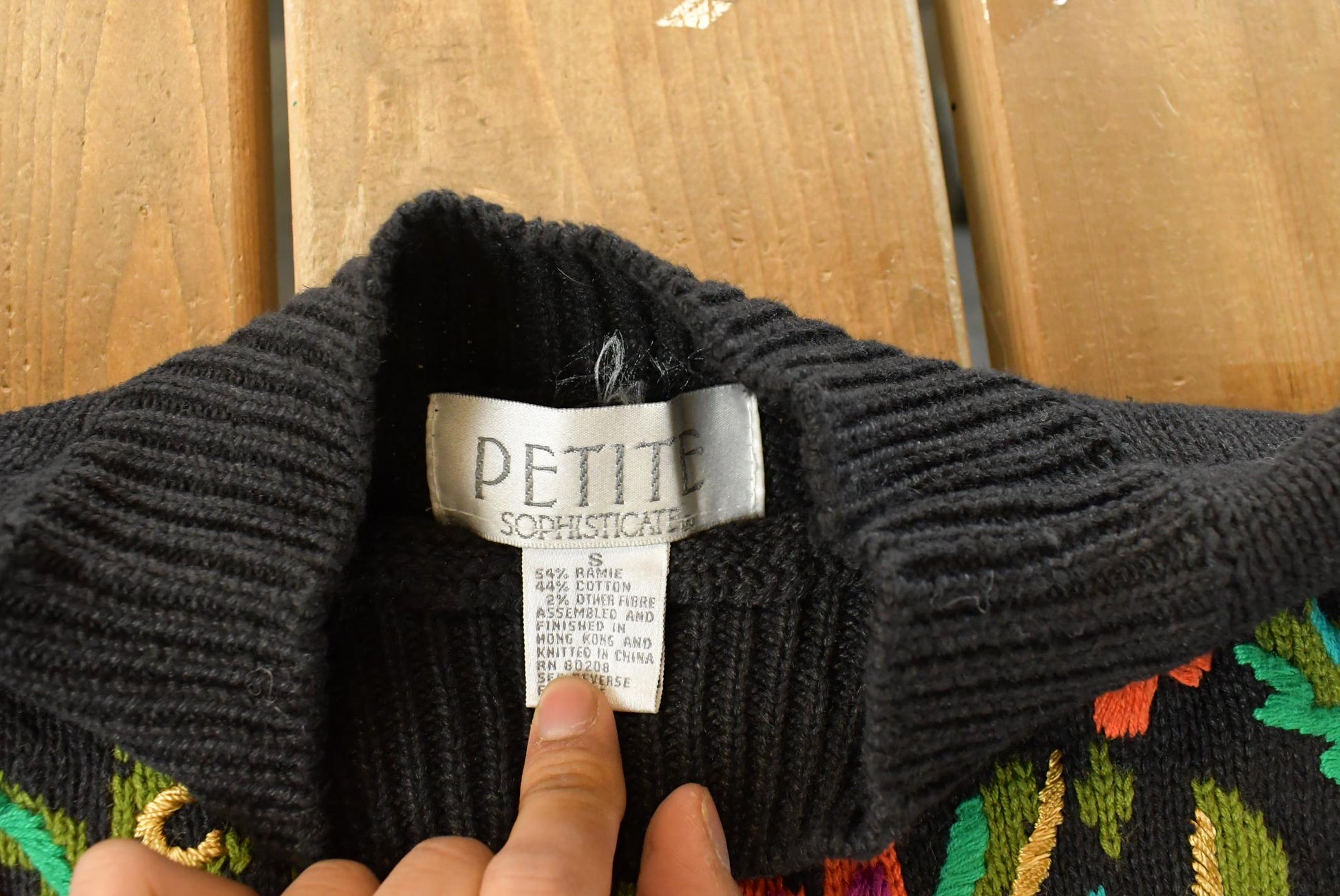 Vintage 1990s Petite Sophisticate Knit Mock Neck Sweater Women's Small from propervintagecanada