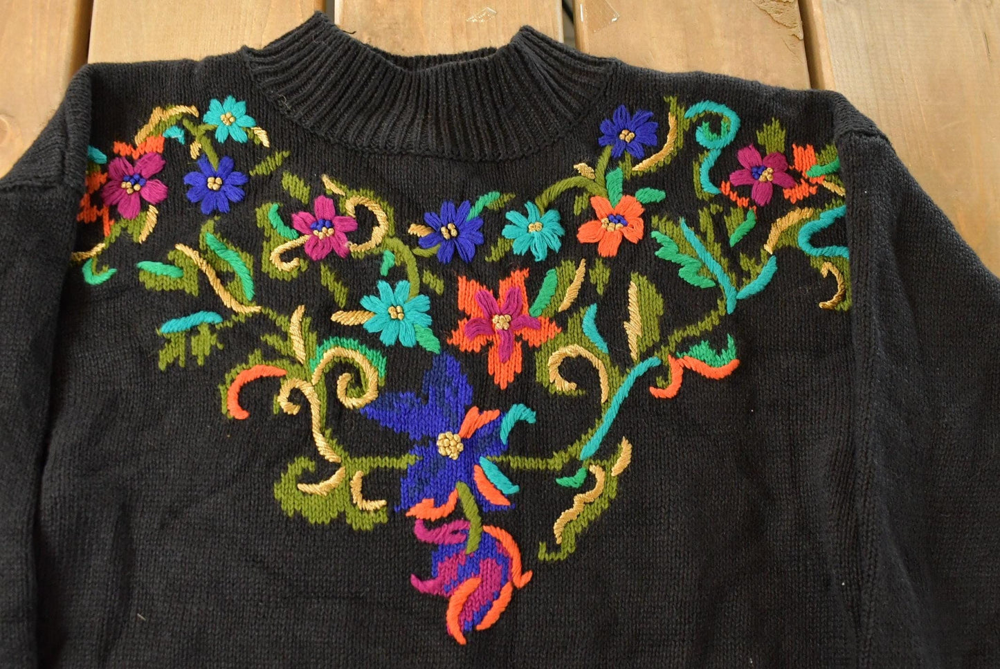 Vintage 1990s Petite Sophisticate Knit Mock Neck Sweater Women's Small from propervintagecanada