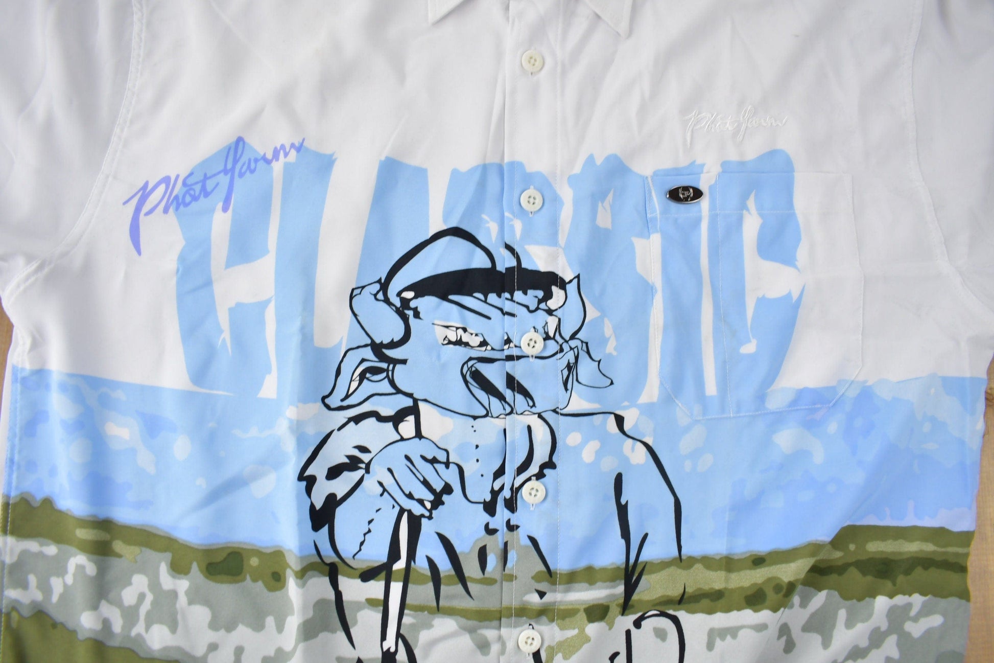 Vintage 1990s Phat Farm Classic All Over Print Button Up Shirt Men's 2XL from propervintagecanada