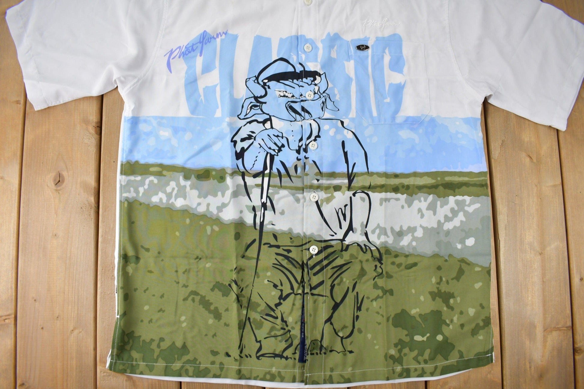 Vintage 1990s Phat Farm Classic All Over Print Button Up Shirt Men's 2XL from propervintagecanada