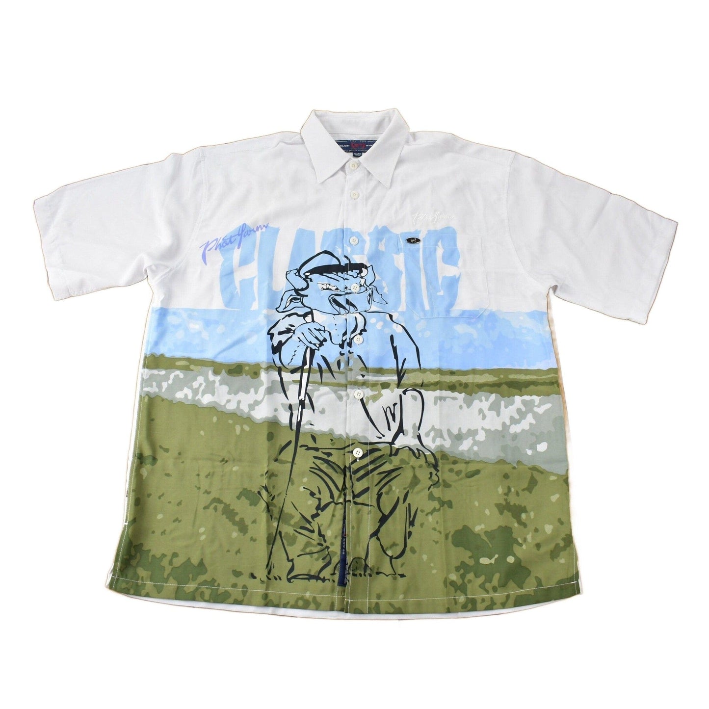 Vintage 1990s Phat Farm Classic All Over Print Button Up Shirt Men's 2XL from propervintagecanada