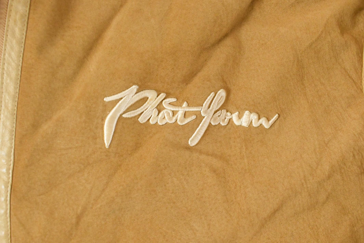 Vintage 1990s Phat Farm Faux Shearling Suede Leather Jacket Men's 4XL from propervintagecanada