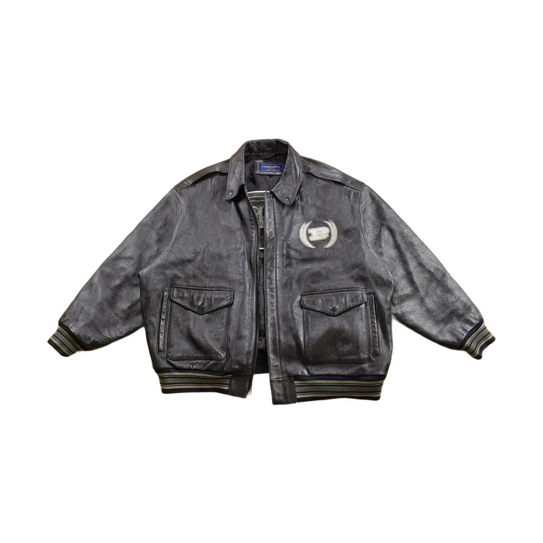 Vintage 1990s Phat Farm Leather Jacket Men's 5XL from propervintagecanada