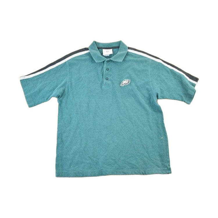 Vintage 1990s Philadelphia Eagles NFL Graphic Polo Style T-Shirt Made In USA Men's Medium from propervintagecanada