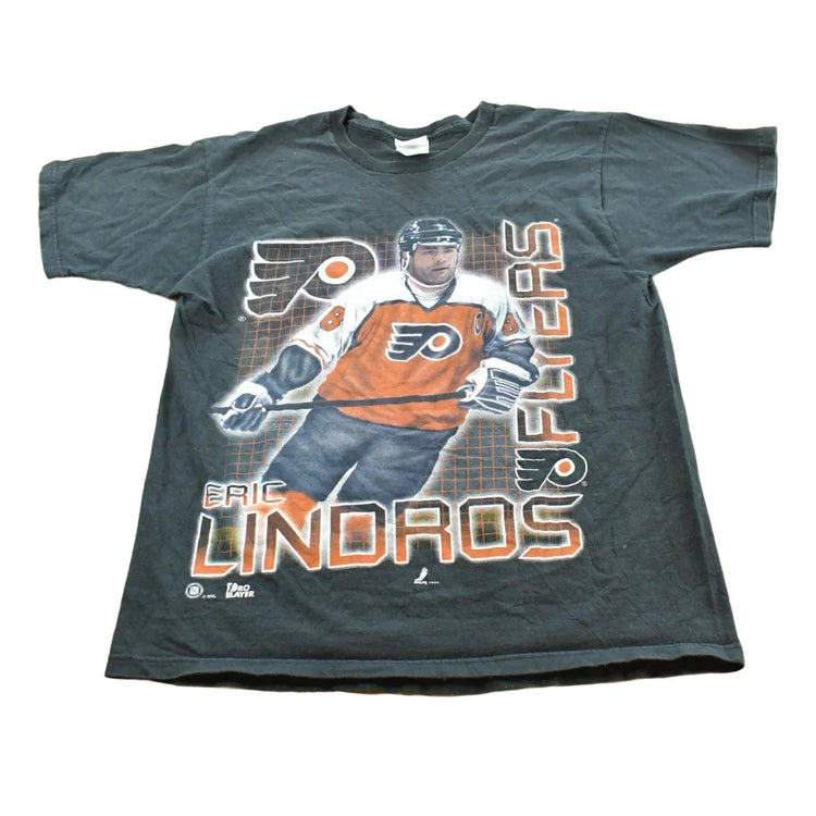 Vintage 1990s Philadelphia Flyers Eric Lindros NHL Pro Player T-shirt Mens L from propervintagecanada