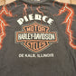 Vintage 1990s Pierce Harley Davidson De Kalb Illinois Lightning Graphic T-Shirt Men's Large from propervintagecanada