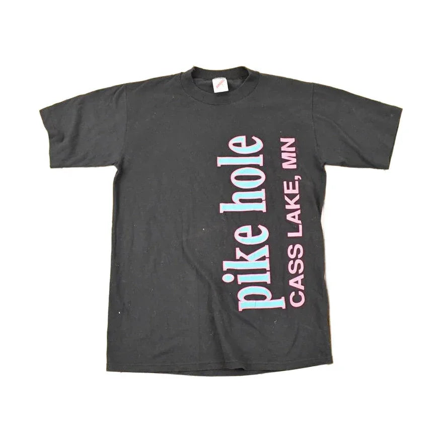 Vintage 1990s Pink Hole Cass Lake Souvenir Travel T-Shirt Women's M / Destination Shirt / 90s Single Stitch Graphic Tee / Made in USA from propervintagecanada