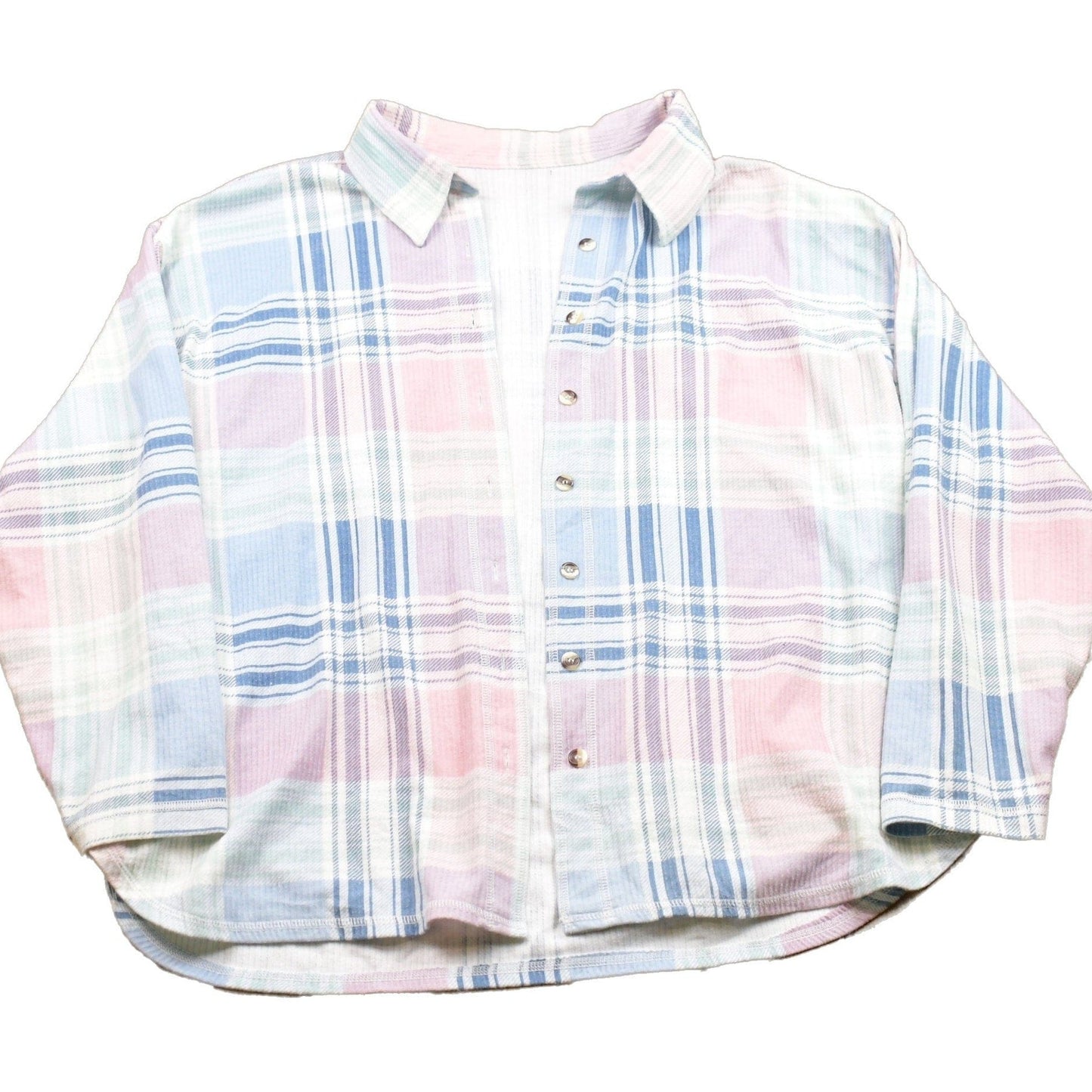 Vintage 1990s Pink Plaid Button Up Shirt Men's XL from propervintagecanada