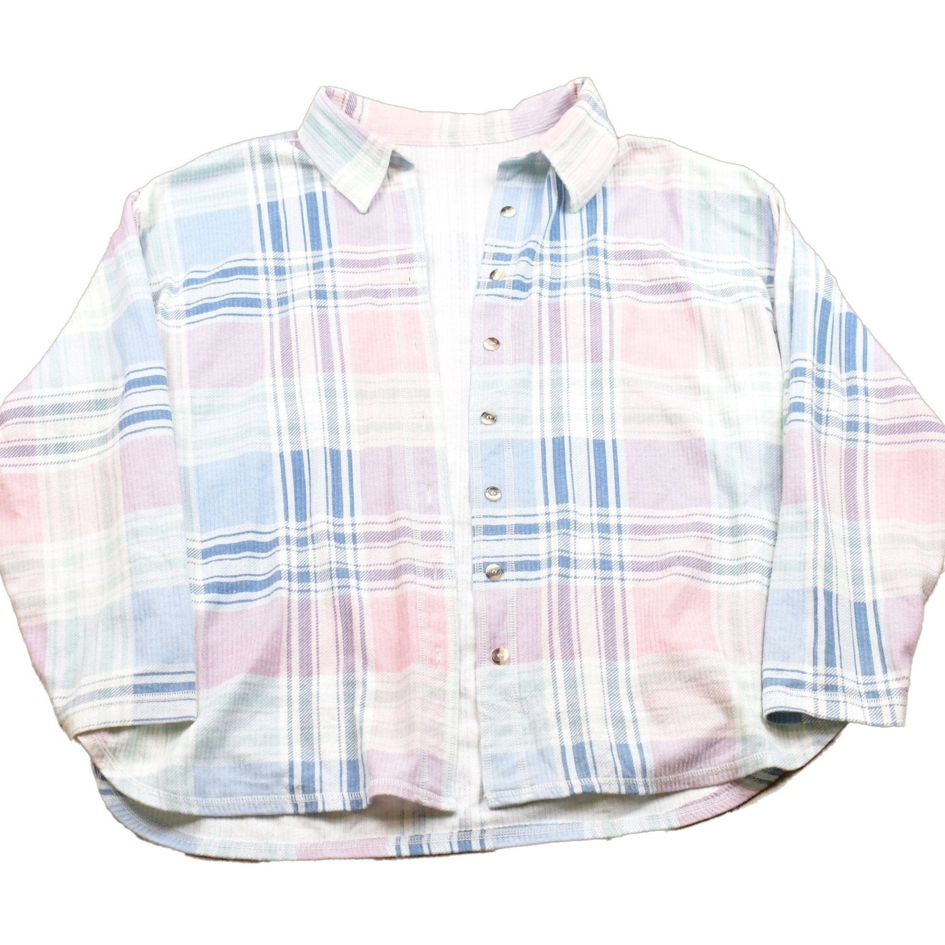 Vintage 1990s Pink Plaid Button Up Shirt Men's XL from propervintagecanada