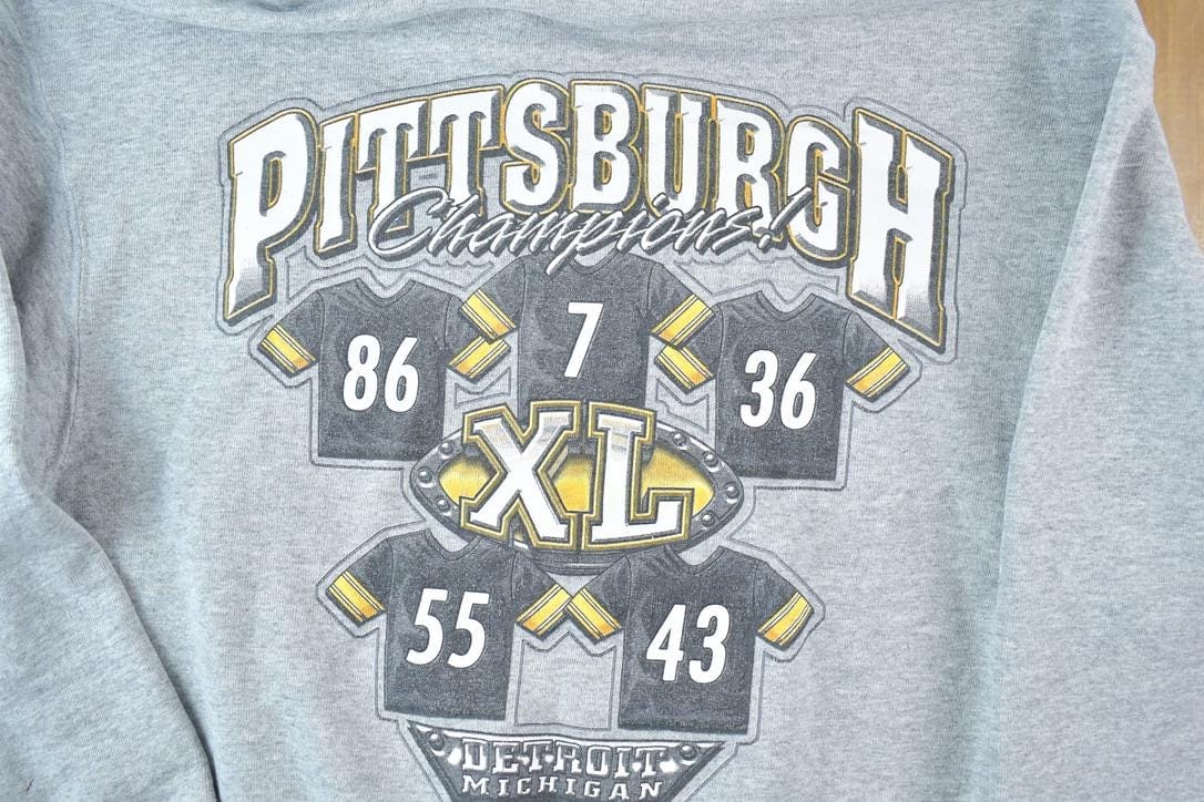 Vintage 1990s Pittsburgh NFL Hoodie Sweatshirt / Made In USA / Football / Sportswear / Americana from propervintagecanada