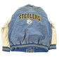 Vintage 1990s Pittsburgh Steelers Denim Varsity Jacket Men's XL / 90s NFL Football Jacket / Lee Sport from propervintagecanada
