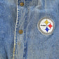 Vintage 1990s Pittsburgh Steelers Denim Varsity Jacket Men's XL / 90s NFL Football Jacket / Lee Sport from propervintagecanada