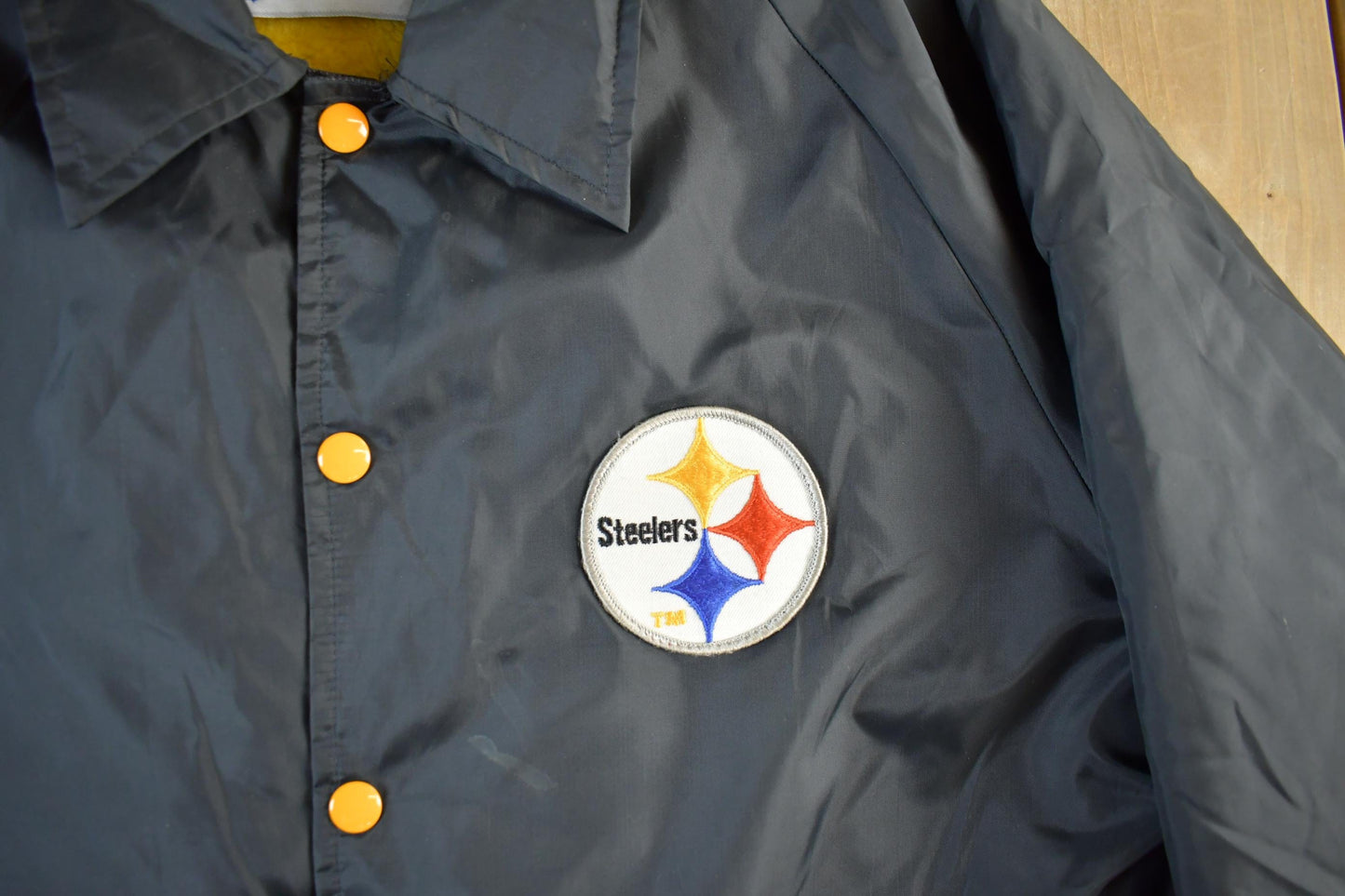 Vintage 1990s Pittsburgh Steelers Fleece Lined NFL Coaches Jacket Men's Large from propervintagecanada