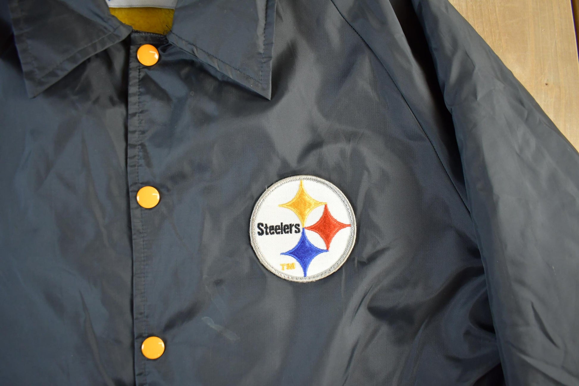 Vintage 1990s Pittsburgh Steelers Fleece Lined NFL Coaches Jacket Men's Large from propervintagecanada