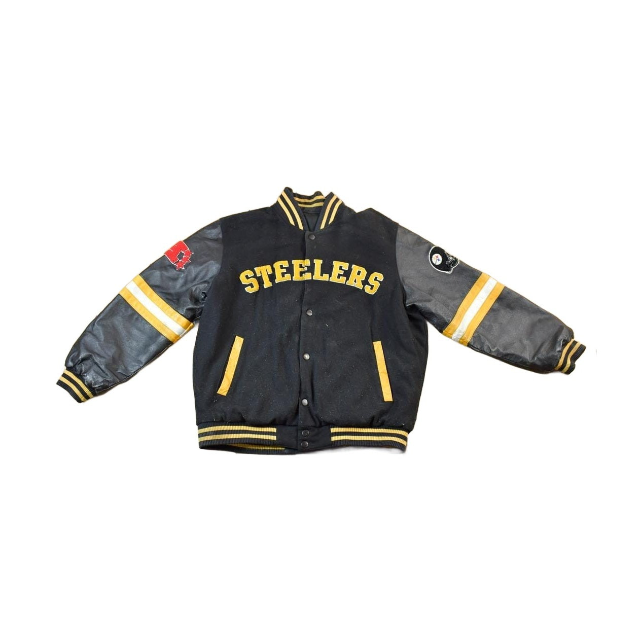 Vintage 1990s Pittsburgh Steelers Leather Varsity NFL Football Jacket from propervintagecanada