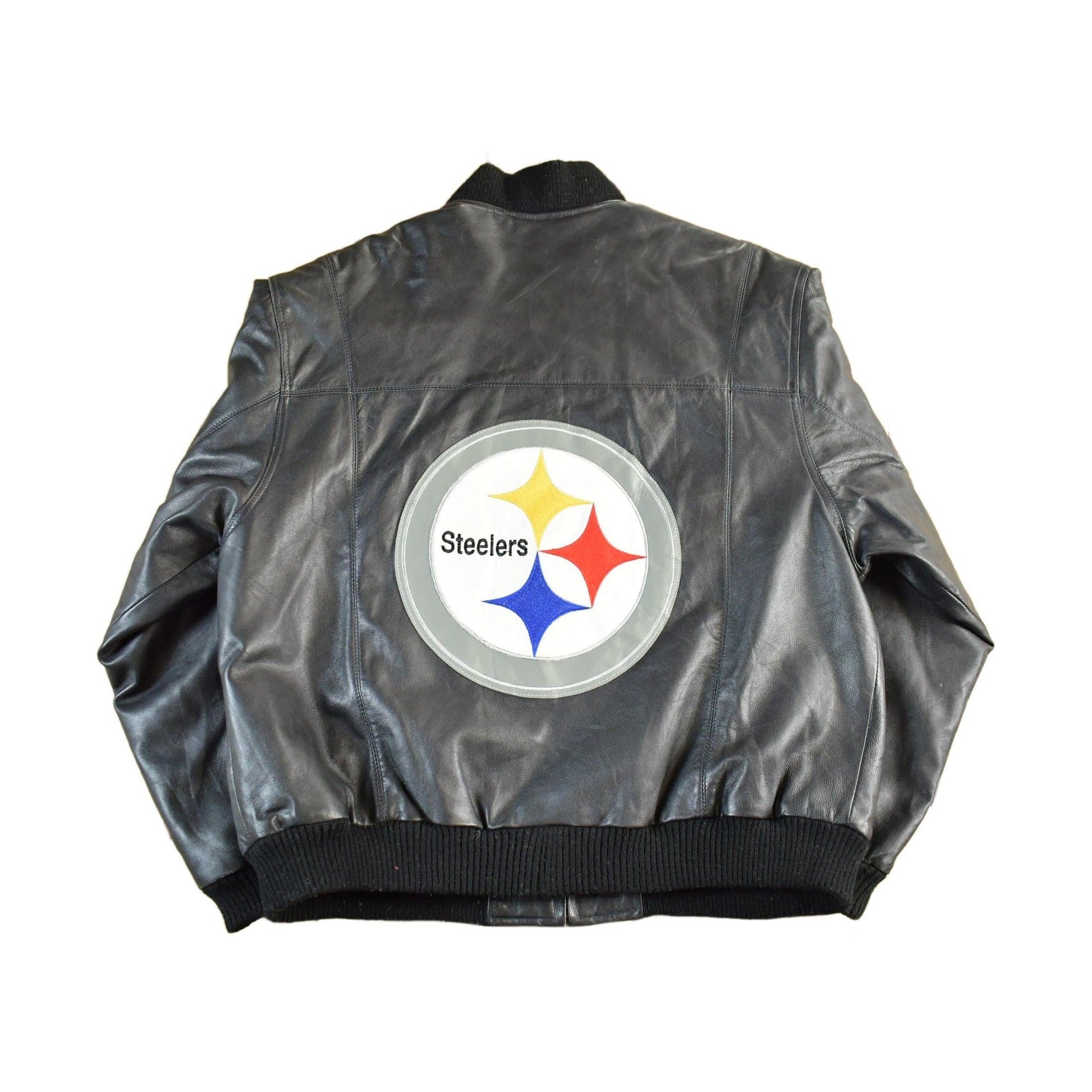 Vintage 1990s Pittsburgh Steelers Leather Varsity NFL Football Jacket Men's Large from propervintagecanada