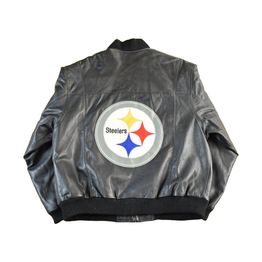 Vintage 1990s Pittsburgh Steelers Leather Varsity NFL Football Jacket Men's Large from propervintagecanada