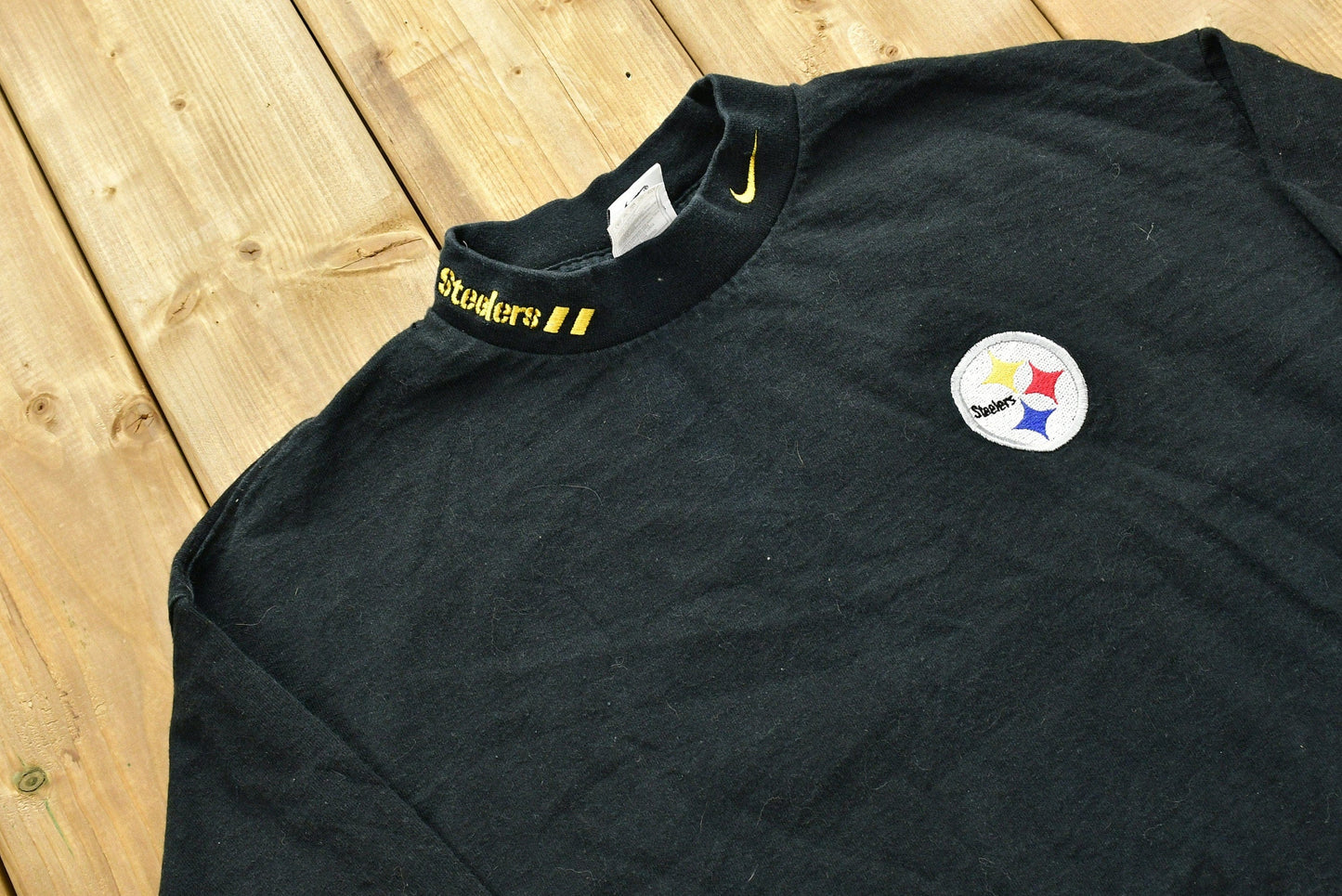 Vintage 1990s Pittsburgh Steelers Longsleeve T-Shirt / Made in USA / NFL / Mock Neck / Embroidery / 90s Streetwear / Athleisure / Sportswear from propervintagecanada