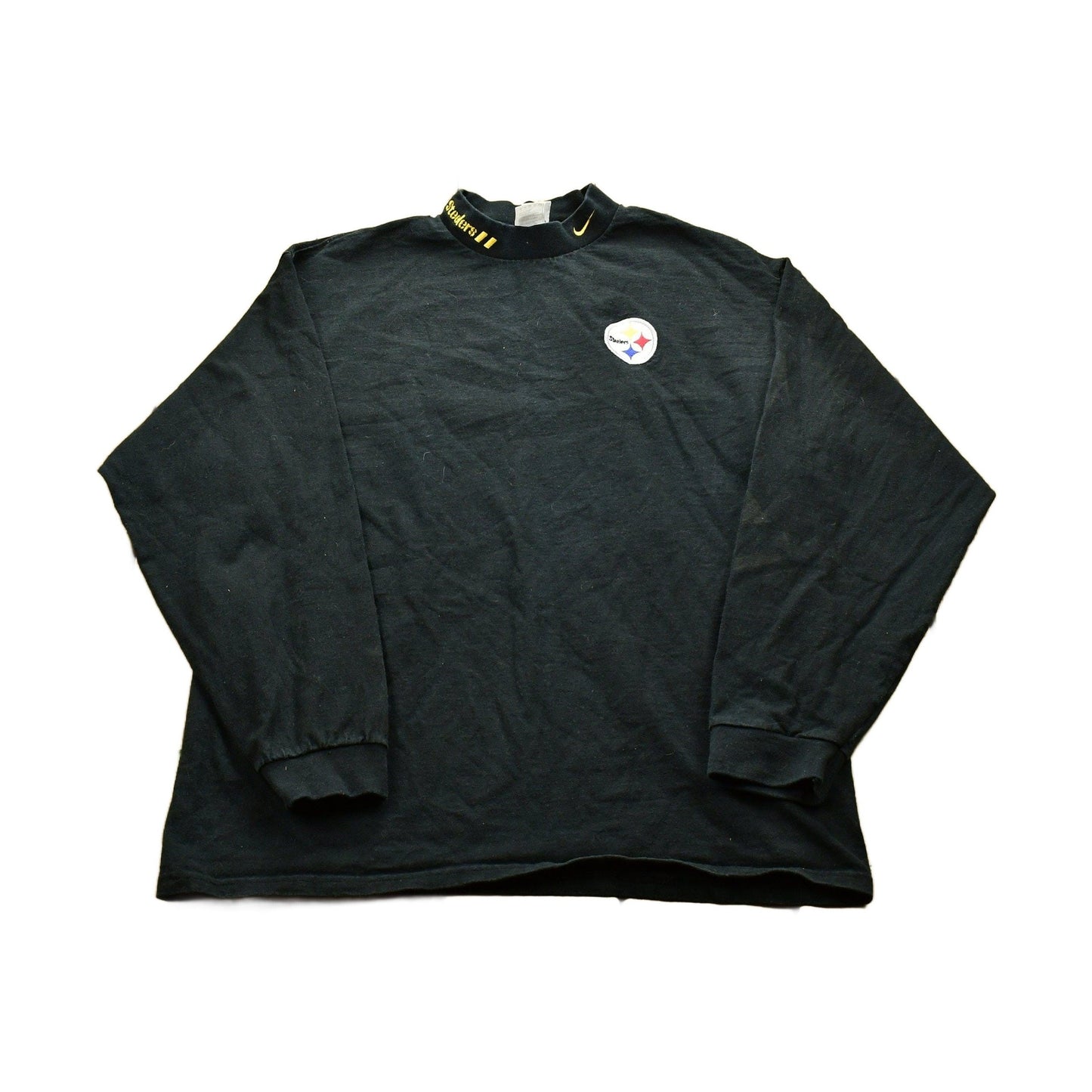 Vintage 1990s Pittsburgh Steelers Longsleeve T-Shirt / Made in USA / NFL / Mock Neck / Embroidery / 90s Streetwear / Athleisure / Sportswear from propervintagecanada