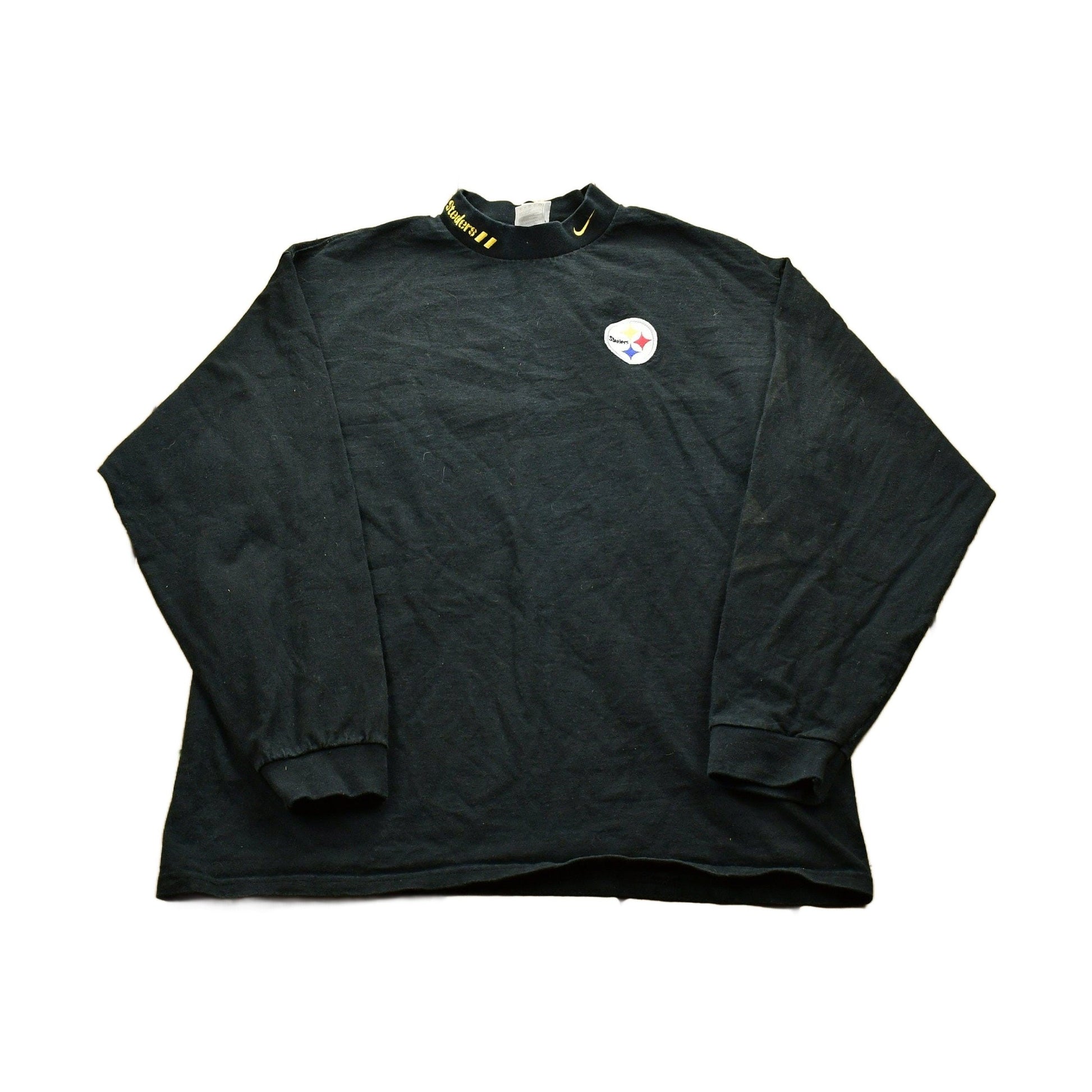Vintage 1990s Pittsburgh Steelers Longsleeve T-Shirt / Made in USA / NFL / Mock Neck / Embroidery / 90s Streetwear / Athleisure / Sportswear from propervintagecanada
