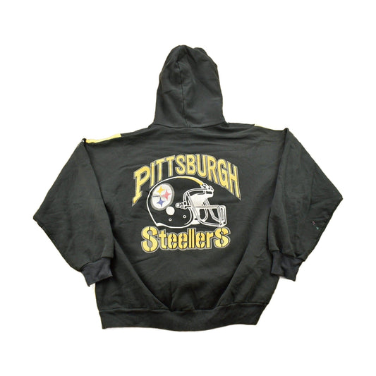 Vintage 1990s Pittsburgh Steelers NFL Color Block Hoodie Men's XL from propervintagecanada