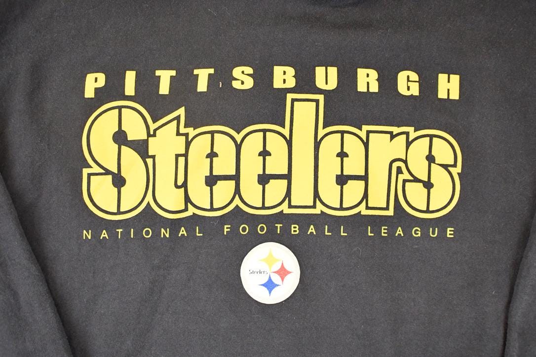 Vintage 1990s Pittsburgh Steelers NFL Hoodie Sweatshirt Mens L from propervintagecanada